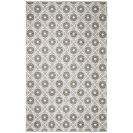 Safavieh 8 x 10 ft. Large Rectangle Montauk Hand Woven Rug, Charcoal and Ivory MTK612J-8